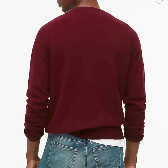 J Crew Factory Crewneck sweater supersoft lambswool blend Heather Cabernet M NWT - Picture 2 of 6